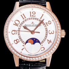 예거르꿀르뜨여성용 랑데부 문페이즈 34mm 금장 다이아몬드 화이트다이얼 오토매틱 JAG96374 Ⅳ