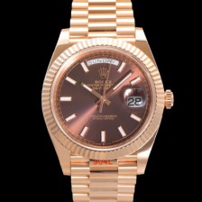 로렉스 남성용 데이데이트 m228235-0053 18K 로즈골드 40mm 오토매틱 Cal.3255 타입 브라운 다이얼 rol5297 Ⅳ
