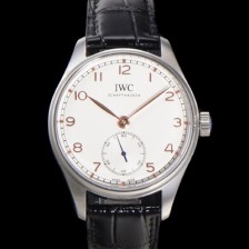 아이더블유씨 남성용 포르투기즈 IW358303 오토매틱 수정형 82200타입 무브  40.4mm 가죽줄 화이트 다이얼  iwc53841 Ⅳ