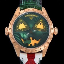 콘스탄틴 차이킨 남성용 조커 오토매틱 NH35타입 42mm 18K 로즈골드 가죽줄 화이트 다이얼 kon71269 Ⅳ