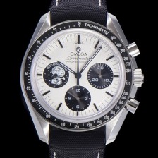 오메가 남성용 스피더마스터 기념시리즈 실버 스누피 어워드 수동기계식 42mm 가죽줄 화이트다이얼   omg97341 Ⅳ