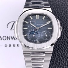 파텍필립 남성용 하이엔드 노틸러스 5712/1A-001 문페이즈 오토매틱 Cal.240 PS 타입 40mm 메탈줄 블루 다이얼 pat07491 Ⅳ
