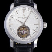 바쉐런콘스탄틴 남성용 트레디셔널 투어빌론 수동기계식 42mm 가죽줄 화이트다이얼 vac28136 Ⅳ