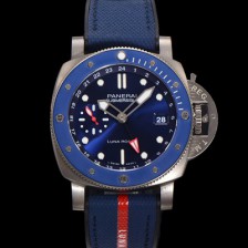 파네라이 남성용 서브머시블 GMT 루나로사 티타니오 PAM01507 티타늄소재 42mm 오토매틱 Cal P. 900 타입 블루 다이얼 pan5228 Ⅳ