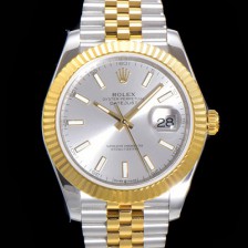 로렉스 남성용 904L스틸!! 2022신형 데이져스트 41mm II 126333 !! 18K 옐로골드 실버 다이얼 브레이슬릿 신형 Cal.3235 오토매틱 무브먼트 ROL09329 Ⅳ