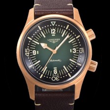 론진 남성용 해리티지 오토매틱 Cal.L888.5 타입 42mm 브론즈케이스 가죽줄 그린다이얼 lon5131 Ⅳ