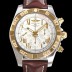 브라이틀링 남성용 원드라이더 크로노맷 오토매틱 ETA-7750 기계식 44mm 18K 옐루골드 가죽줄 화이트다이얼 bre9152 Ⅳ