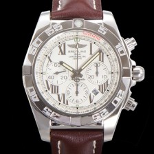 브라이틀링 남성용 윈드라이더 크로노맷 오토매틱 ETA-7750 기계식 44mm 가죽줄 화이트다이얼 bre1259 Ⅳ
