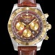 브라이틀링 남성용 원드라이더 크로노맷 오토매틱 ETA-7750 기계식 44mm 18K 옐루골드 가죽줄 브라운다이얼 bre5391 Ⅳ