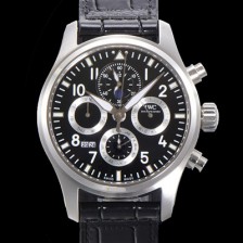 아이더블유씨 남성용 파일럿 41mm 오토매틱 89630 타입 가죽줄 블랙다이얼 iwc1195 Ⅳ