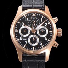아이더블유씨 남성용 파일럿 41mm 오토매틱 89630 타입 18K 로조골드 가죽줄 블랙다이얼 iwc1291 Ⅳ