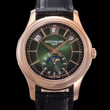 파텍필립 남성용 컴플리케이션 5205R-011 오토매틱 Cal.324 S C 문페이즈  40mm  가죽줄 그린다이얼 pat5121 Ⅳ