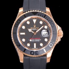 로렉스 남성용 신형 출시!  요트마스터 m126655-0002 오토매틱 Cal.3135 타입 40mm 18K 로즈골드 도금  블랙 무광 세마릭 베젤 우레탄줄 블랙다이얼  rol1359 Ⅳ