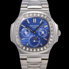 파텍필립 남성용 Ref.5740 노틸러스 문페이즈 오토매틱 Cal.240 Q타입 40mm 다이아몬드/쥬얼 메탈줄  블루다이얼 pat1912 Ⅳ