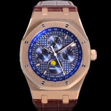 오데마피게 남성용 로얄오크 퍼펙츄얼 캘린더 41mm 오토매틱 T5134 타입 18K로즈골드 가죽줄 블루다이얼  aud1253 Ⅳ