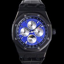 오데마피게 남성용 로얄오크 퍼펙츄얼 캘린더 41mm 오토매틱 T5134 타입 PVD블랙 무광 코팅 가죽줄 블루다이얼  aud5192 Ⅳ