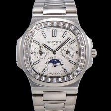 파텍필립 남성용 Ref.5740 노틸러스 문페이즈 오토매틱 Cal.240 Q타입 40mm 다이아몬드/쥬얼 메탈줄  화이트다이얼 pat3921 Ⅳ