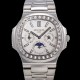 파텍필립 남성용 Ref.5740 노틸러스 문페이즈 오토매틱 Cal.240 Q타입 40mm 다이아몬드/쥬얼 메탈줄  화이트다이얼 pat3921 Ⅳ
