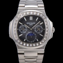 파텍필립 남성용 Ref.5740 노틸러스 문페이즈 오토매틱 Cal.240 Q타입 40mm 다이아몬드/쥬얼 메탈줄  그레이다이얼 pat5912 Ⅳ