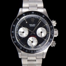 로렉스 남성용 1965년 모델  클래식 코스모그래프 데이토나   Ref.6241 수동감기/기계식 37mm 스크류 다운 푸셔 메탈줄 블랙다이얼 rol5111 Ⅳ