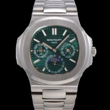 파텍필립 남성용 Ref.5740 노틸러스 문페이즈 오토매틱 Cal.240 Q타입 40mm 메탈줄  그린다이얼 pat9961 Ⅳ