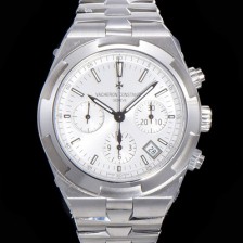 바쉐런콘스탄틴 남성용 오버시즈 크로노그래프 42mm 오토매틱 5500S 메탈줄 화이트다이얼 vac1135 Ⅳ