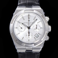바쉐런콘스탄틴 남성용 오버시즈 크로노그래프 42mm 오토매틱 5500S 가죽줄 화이트다이얼 vac1235 Ⅳ