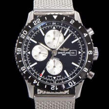 브라이틀링 남성용 크로노라이너 오토매틱 ETA 7750-2B 타입 46mm 메쉬메탈줄 세라믹 블랙다이얼 bre6846 Ⅳ