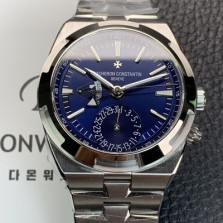 바쉐런 콘스탄틴 남성용 오버시즈 듀얼타임 오토매틱 칼리버 5200 타입 41mm 메탈줄 블루다이얼  vac87284 Ⅳ