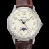 파텍필립 남성용 퍼페추얼 캘린더 오토매틱 PP Cal.324 타입 40mm 가죽줄 문페이즈 화이트다이얼 pat24729 Ⅳ