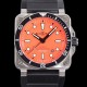 벨엔로즈 남성용 BR03-92 다이버 스틸 오토매틱 ETA2836-2 타입 42mm 우레탄줄 오랜지다이얼 bel94887 Ⅳ