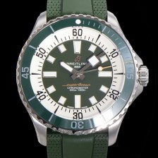 브라이틀링 뉴 다이버워치 남성용 슈퍼오션 44mm 오토매틱 ETA2824-2 타입 크로노미터 우레탄줄 세라믹베젤 그린다이얼 bre80774 Ⅳ