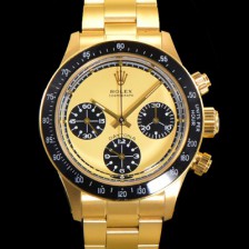 로렉스 남성용 1965년 모델 클래식  코스모그래프 데이토나  Ref.6239 수동감기/기계식 37mm 18K옐루골드 스크류 다운 푸셔 메탈줄 골드다이얼 rol09246 Ⅳ