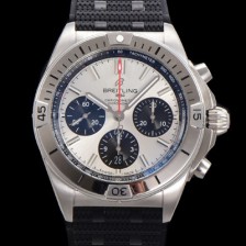 브라이틀링 남성용 크로노맷 B01 오토매틱 ETA7750-2 타입 42mm 금장시계 우레탄줄 화이트다이얼 bre41570 Ⅳ