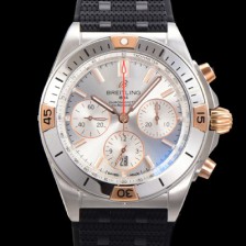 브라이틀링 남성용 크로노맷 B01 오토매틱 ETA7750-2 타입 42mm 금장시계 우레탄줄 실버다이얼 bre45326 Ⅳ