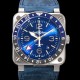 벨엔로즈 남성용 BR0393 다이버 스틸 오토매틱 ETA2836-2 타입 42mm 가죽줄 블루 다이얼 bel84498 Ⅳ