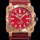 벨앤로즈 남성용 BR03-92 다이버 브론즈 소재 오토매틱 9015 타입 42mm 가죽줄 레드 다이얼 bel4090 Ⅳ