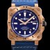 벨앤로즈 남성용 BR03-92 다이버 브론즈 소재 오토매틱 9015 타입 42mm 가죽줄 블루 다이얼 bel4092 Ⅳ