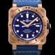 벨앤로즈 남성용 BR03-92 다이버 브론즈 소재 오토매틱 9015 타입 42mm 가죽줄 블루 다이얼 bel4092 Ⅳ
