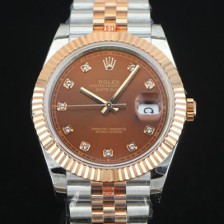 로렉스 남성용 904L스틸!! 2022신형 데이저스트 41mm II m126334  18K 로즈골드 신형 Cal.3235 오토매틱 무브먼트 브라운 다이얼 ROL06119 Ⅳ