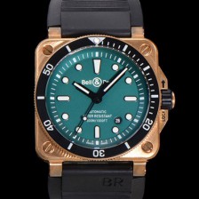 벨앤로즈 남성용 BR03-92 다이버 브론즈 소재 오토매틱 9015 타입 42mm 우레탄줄 그린 다이얼 bel4102 Ⅳ