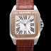 까르띠에 산토스 100 XL W20072X7 오토매틱 ETA2824-2 타입 18k 로즈골드 남성용 51mm 가죽줄 화이트 다이얼 car69314 Ⅳ
