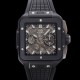 휴블렛 남성용 스퀘어 뱅 유니코 821.CI.0170.RX 스켈레톤 다이얼 티타늄 에디션 세라믹 42미리 오토매틱 무브먼트 우레탄 러버밴드 hub2135 Ⅳ