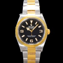 로렉스 남성용 New 신형 익스플로러 m124273-0001 옐로우골드 오이스터 스틸 36mm 오토매틱 Cal.3230 무브먼트 블랙 다이얼 rol5306 Ⅳ