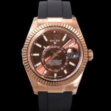 로렉스 남성용 스카이더웰러 m336235-0002 18K 로즈골드 42mm 오토매틱 Cal.9002 타입 우레탄줄 초콜렛 다이얼 rol5312 Ⅳ
