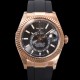 로렉스 남성용 스카이더웰러 m336235-0004 18K 로즈골드 42mm 오토매틱 Cal.9002 타입 우레탄줄 그레이 다이얼 rol5314 Ⅳ