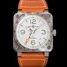 벨엔로즈 남성용 인스트루먼트03 BR0393-GMT-STSCA 오토매틱 2836타입 42mm 우레탄줄 화이트 다이얼 bel4118 Ⅳ