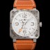 벨엔로즈 남성용 인스트루먼트03 BR0393-GMT-STSCA 오토매틱 2836타입 42mm 우레탄줄 화이트 다이얼 bel4118 Ⅳ