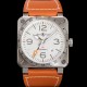 벨엔로즈 남성용 인스트루먼트03 BR0393-GMT-STSCA 오토매틱 2836타입 42mm 우레탄줄 화이트 다이얼 bel4118 Ⅳ