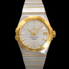 오메가 남성용 컨스틀레이션 123.20.38.21.02.002 18k 옐로우골드 38mm 오토매틱 8500타입 실버 다이얼 omg0155 Ⅳ